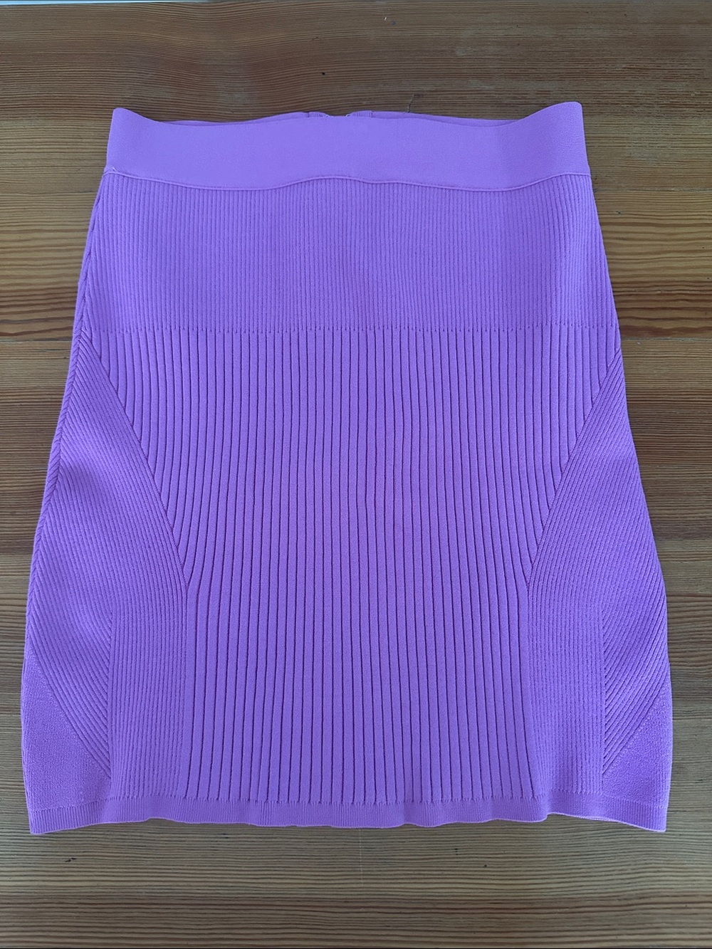 Herve Leger Pink-Lavender Ribbed Pencil Skirt
